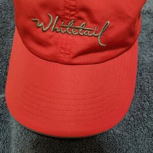 Whitetail Golf Hat Red with Beige UPF Sun Protection
